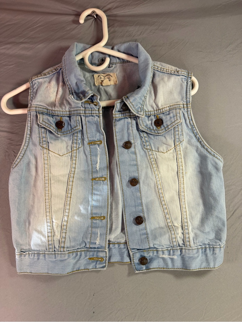 B.o.y Denim Light Wash Vest Jacket Size Medium 100% Cotton